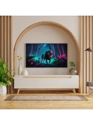 Hayvan Figürlü Alaca Aslanlı Pvc 60X90 cm Çerçevesiz Tablo 45