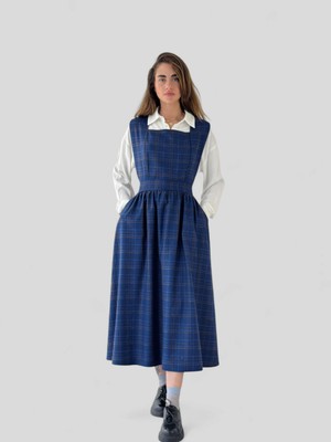 Retrobird Mandy Uzun Midi Boy Jile Elbise Kadın Saks Mavi