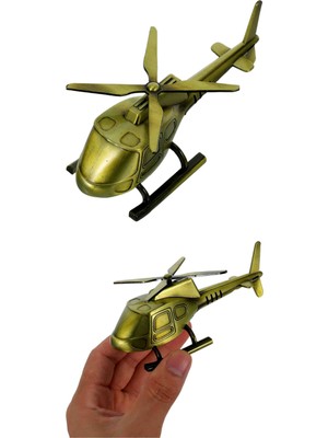 El Yapımı Dekoratif Metal Helikopter Biblo Vintage Tasarımlı Şık Masaüstü Aksesuar Retro Görünümlü Nostaljik Helikopter Modeli Ev, Ofis, Oda ve Hediyelik Için Mükemmel Seçim