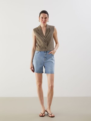 Lc Waikiki Yeni Sezon Dar Fit Kadin Jean Sort - S5J657Z8