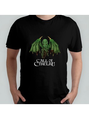 Pixxa Call Of Cthulhu Lovecraft Unisex %100 Pamuklu Bisiklet Yaka T-Shirt Model 2