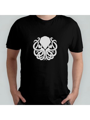 Pixxa Call Of Cthulhu Lovecraft Unisex %100 Pamuklu Bisiklet Yaka T-Shirt Model 3