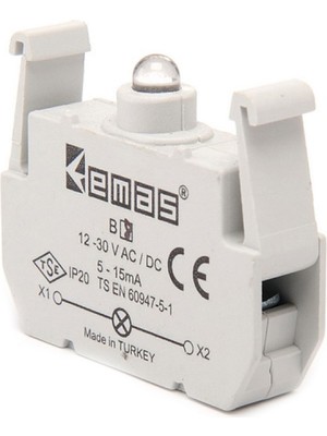 Emas B6 ,KIRMIZI-24VAC/DC Buton Lamba