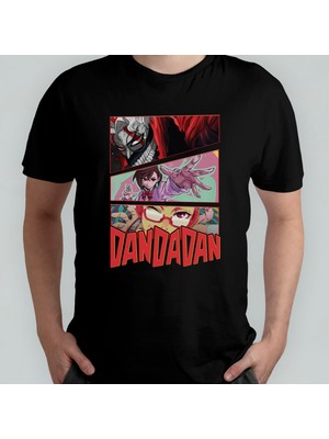 Pixxa Dandadan Unisex %100 Pamuklu Bisiklet Yaka T-Shirt Model 1