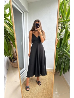 7073 Elbise-Siyah L-Si̇yah