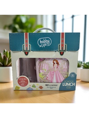 Deyhome Okul Beslenme Seti: Su Matarası (530ML) ve Desenli Beslenme Kutusu (5PP En Güvenilir Plastik Sınıfı)