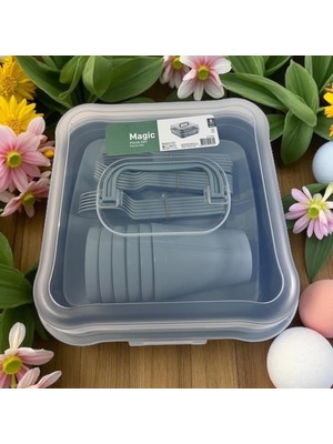 Online Home Market Deyhome Çantalı Magic Piknik Seti 6 Kişilik 32 Parça (27X27X12,5CM)