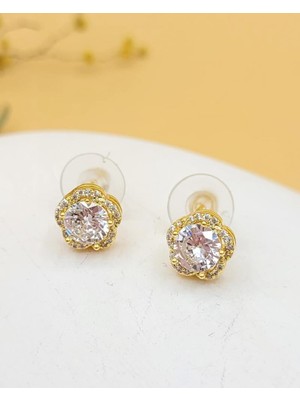 Florenta Işıltılı Beyaz Küpe