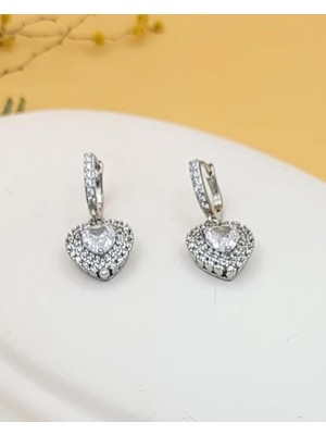 Zirkon Kalpli Sallantılı Küpe