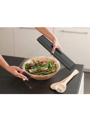 GBMOTİON Pratik Gıda Streç & Alüminyum Folyo Kesici Dispenser – 38 Cm, Otomatik Kesim Mekanizmalı