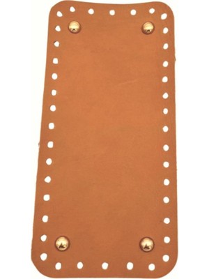 Angel Çanta Aksesuar Gerçek Deri Açık Taba 25X12 cm Dikdörtgen Light Gold Metalli Çanta Tabanı