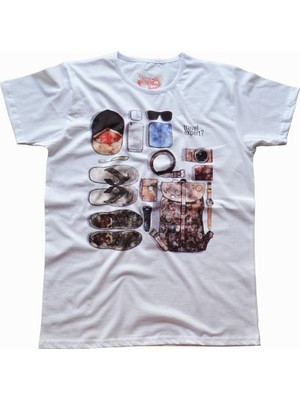 Tatil Kısa Kollu Kadın T-Shirt - Beyaz