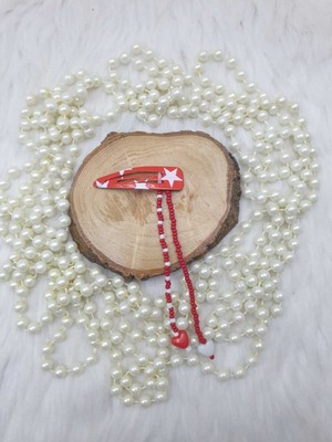 Happy Handmade -  23 Nisan Toka/kırmızı Yıldız Toka/saç Boncuğu-Toka Seti-Cocuk Hediye-Özel Tasarım Hediyelik-23 Nisan