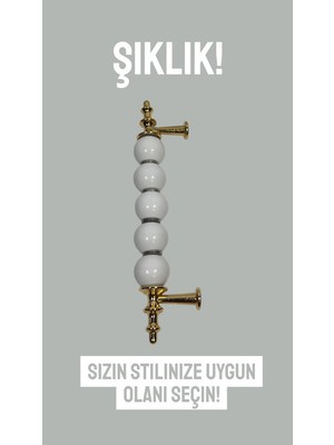 Online Home Market Deyhome Boncuk  Kulp Altın Sarısı 96MM,128MM ve 160MM   Dolap Çekmece Mobilya Kulbu