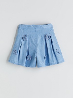 Lc Waikiki Yeni Sezon Kiz Cocuk Denim Gorunumlu Sort Etek - S5R294Z1