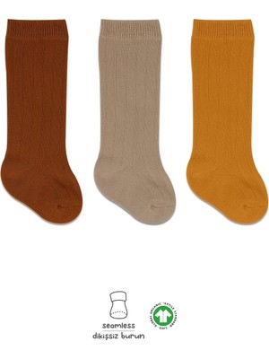 Bistyle Derby Dizaltı Çorap 3'lü BS40101 Hardal Bej Kremit