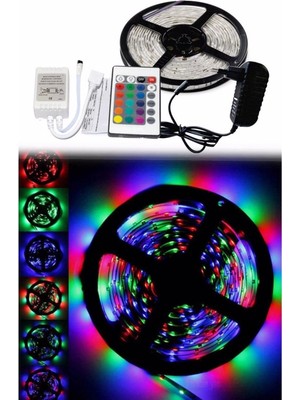 5 Metre Rgb Şerit LED Seti-Iç ve Dış Mekan Silikonlu-Tak Çalıştır (5047)
