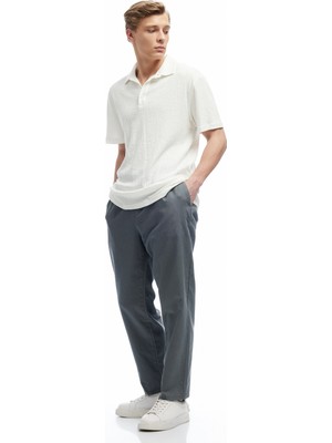 Koton Keten Pamuk Karışımlı Beli Bağcıklı Chino Pantolon