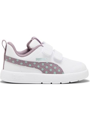 Puma Courtflex V3 Dotty V Inf Beyaz Kız Çocuk Sneaker Koşu ve Yürüyüş İçin İdeal Kauçuk Taban