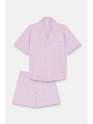 Suwen Beatrice Gömlek Yaka Şort Pijama Takımı