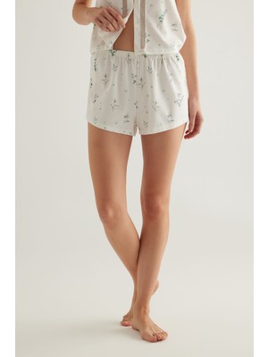 Kadın Pamuklu Şort Pijama Altı
