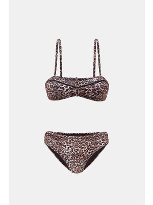 Amarelle Capetown Leopar Desenli Straplez Bikini Takım