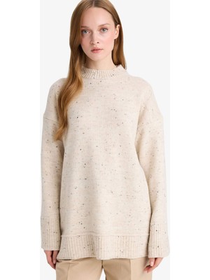 DeFacto Loose Fit Bisiklet Yaka Triko Tunik F3242AX25WN