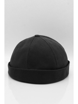 Külah Erkek Hipster Premium Cap Siyah Docker Şapka