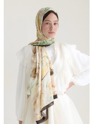 Soft Flora Floş Viskon Şal Kahve