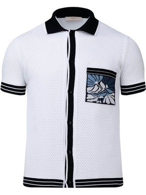 Beyaz Regular Fit Polo Yaka Pamuklu Tişört