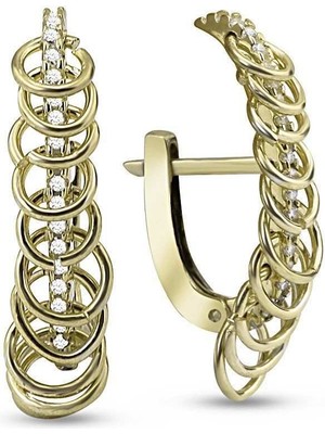 Choice Silver Monaco Gümüş Küpe Çok Halkalı Gold