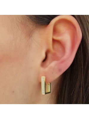 Choice Silver Bayan Gümüş U Küpe Gold