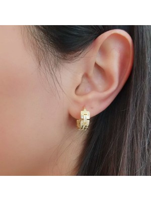 Choice Silver Halka Bayan Gümüş Küpe Ultra Gold