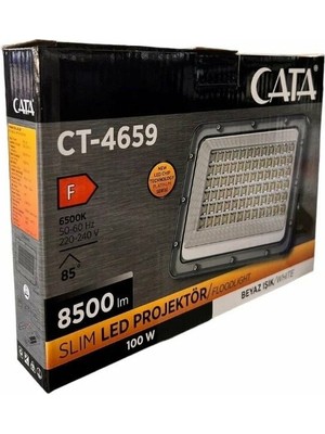 Cata 100W Beyaz Slim Led Projektör