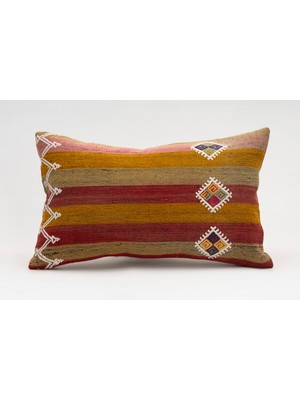 Kilim Wholesale El Yapımı Kilimden Yapılmış Vintage Kırlent Kılıfı, Yün, 30X50 cm