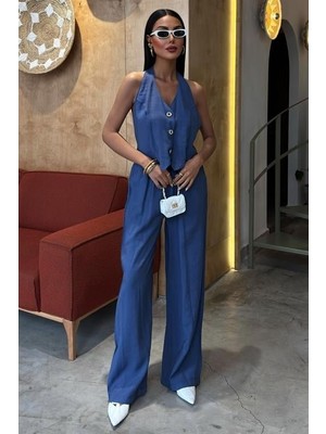 Passense Halter Yaka Yelekli Modal Takım 10144