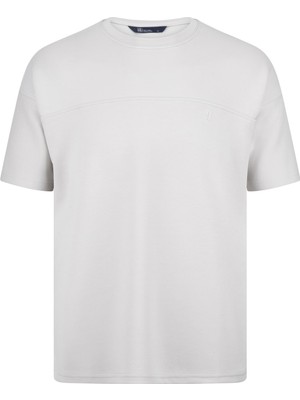 Gri Regular Fit Bisiklet Yaka Oversize Tişört