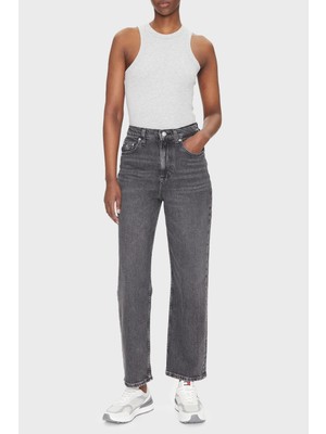 Tommy Jeans Pamuklu Straight Fit Yüksek Bel Düz Paça Jeans Bayan Kot Pantolon DW0DW20646 1bz