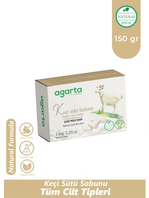 Agarta Doğal Keçi Sütü Sabunu - Tüm Cilt Tiplerine Uygun, SLS ve Paraben İçermeyen, 150 gr