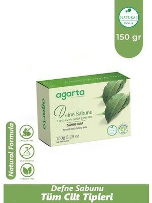 Agarta Doğal El Yapımı Defne Sabunu 150 gr Yeşil Renkli Saç Dökülmesine Karşı Etkili
