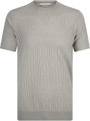 Haki Regular Fit Bisiklet Yaka Rayon Tişört