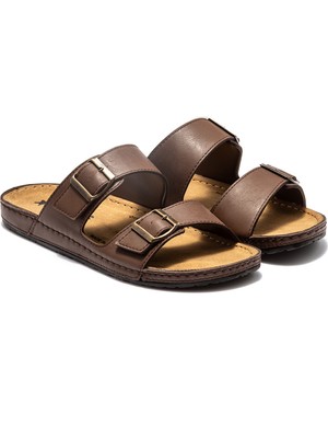 Twigy Olive Erkek Terlik Kahverengi 40/45