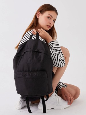 Lcw Accessorıes Siyah Etiket Baskılı Kadın Sırt Çantası