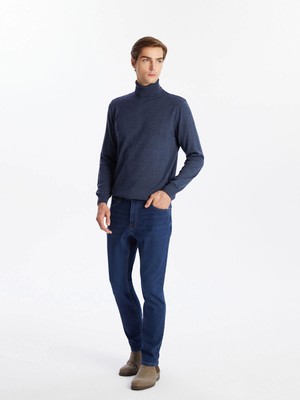 Lcw Jeans Indigo 750 Slim Fit Içi Polarlı Kışlık Erkek Jean Pantolon