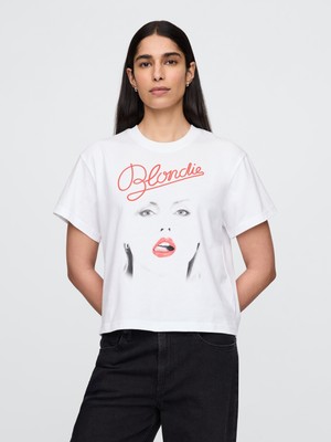 Gap Kadın Beyaz Organik Pamuk Grafik T-Shirt