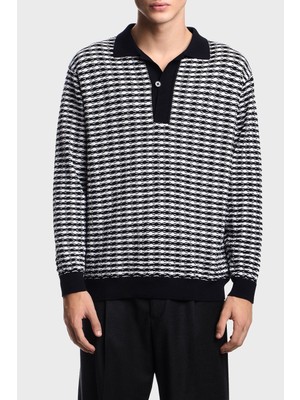 Emporio Armani Yün Karışımlı Regular Fit Düğmeli Polo Yaka Kazak Erkek Kazak EM003518 AF19833 F0015