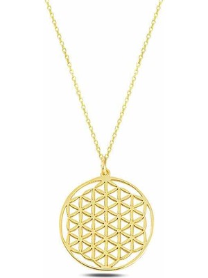 ​​gümüş Gold Yaşam Çiçeği Kolye