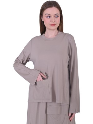 Rayon Penye Etekli Takım Vizon