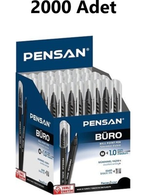 Pensan Tukenmez Kalem Buro 1mm Sıyah 2000LI Kolı
