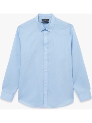 Regular Fit Pamuklu Poplin Klasik Yaka Uzun Kollu Gömlek